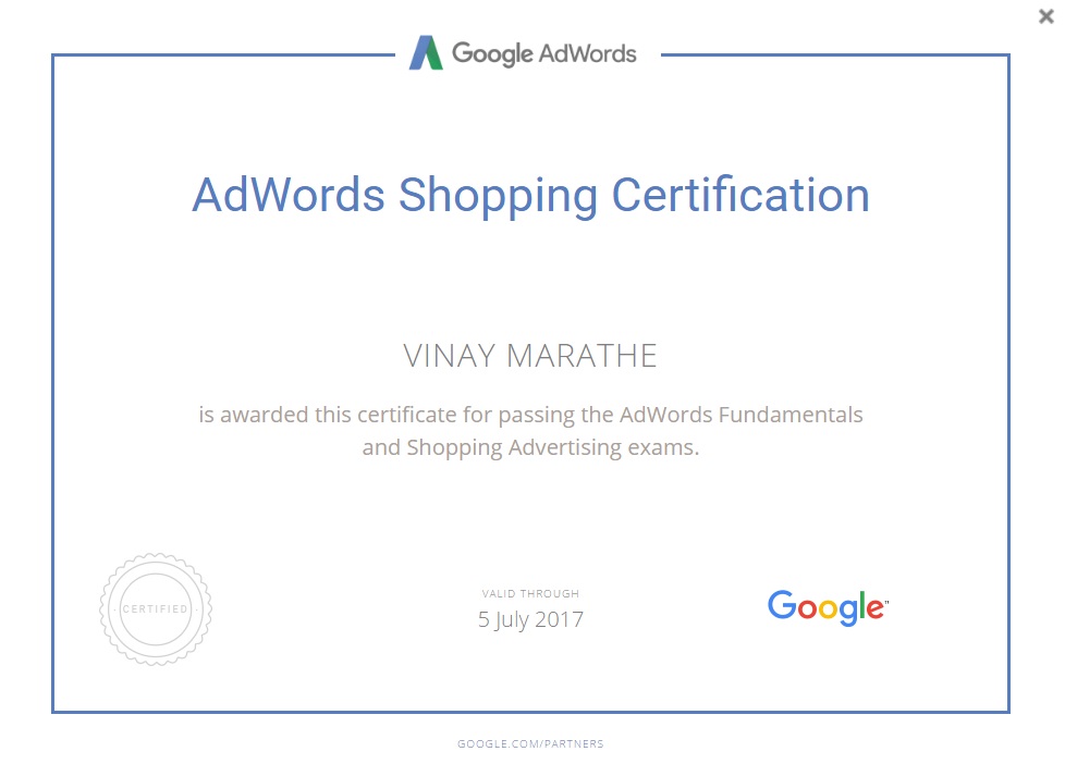 AdWords-Shopping-Certification