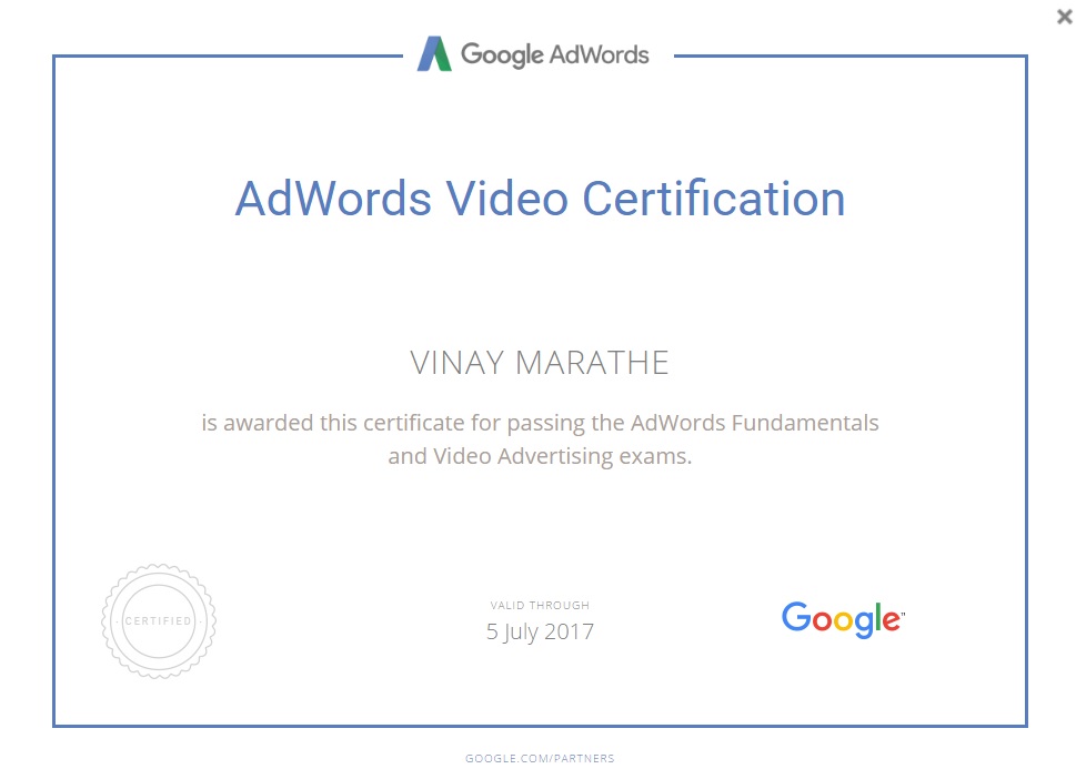 AdWords-Video-Certification